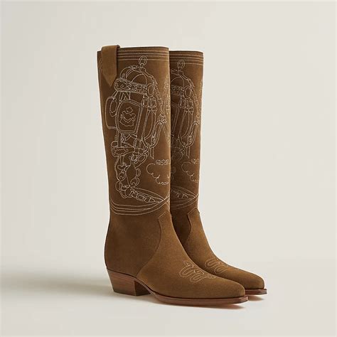 hermes folk boots|Hermes heel boots.